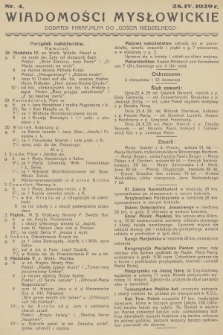 Wiadomości Mysłowickie : dodatek parafjalny do „Gościa Niedzielnego”. [R.1], 1929, nr 4