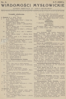 Wiadomości Mysłowickie : dodatek parafjalny do „Gościa Niedzielnego”. [R.1], 1929, nr 5