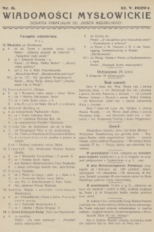 Wiadomości Mysłowickie : dodatek parafjalny do „Gościa Niedzielnego”. [R.1], 1929, nr 6