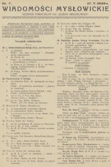 Wiadomości Mysłowickie : dodatek parafjalny do „Gościa Niedzielnego”. [R.1], 1929, nr 7