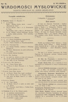 Wiadomości Mysłowickie : dodatek parafjalny do „Gościa Niedzielnego”. [R.1], 1929, nr 9
