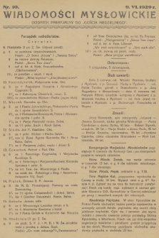 Wiadomości Mysłowickie : dodatek parafjalny do „Gościa Niedzielnego”. [R.1], 1929, nr 10