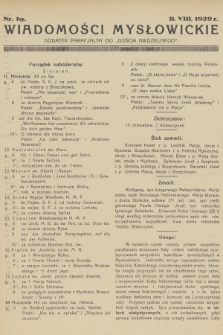 Wiadomości Mysłowickie : dodatek parafjalny do „Gościa Niedzielnego”. [R.1], 1929, nr 19