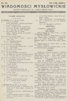 Wiadomości Mysłowickie : dodatek parafjalny do „Gościa Niedzielnego”. [R.1], 1929, nr 21