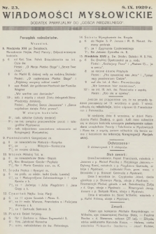 Wiadomości Mysłowickie : dodatek parafjalny do „Gościa Niedzielnego”. [R.1], 1929, nr 23