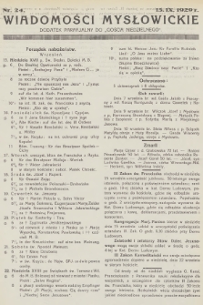 Wiadomości Mysłowickie : dodatek parafjalny do „Gościa Niedzielnego”. [R.1], 1929, nr 24