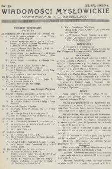 Wiadomości Mysłowickie : dodatek parafjalny do „Gościa Niedzielnego”. [R.1], 1929, nr 25