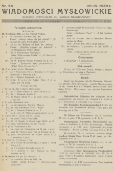 Wiadomości Mysłowickie : dodatek parafjalny do „Gościa Niedzielnego”. [R.1], 1929, nr 26