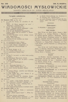 Wiadomości Mysłowickie : dodatek parafjalny do „Gościa Niedzielnego”. [R.1], 1929, nr 29