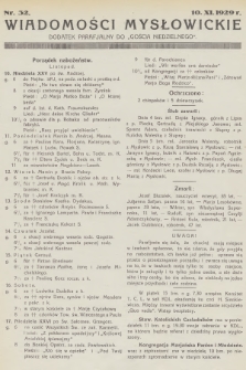 Wiadomości Mysłowickie : dodatek parafjalny do „Gościa Niedzielnego”. [R.1], 1929, nr 32