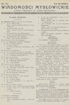 Wiadomości Mysłowickie : dodatek parafjalny do „Gościa Niedzielnego”. [R.1], 1929, nr 34