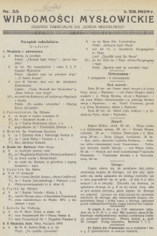 Wiadomości Mysłowickie : dodatek parafjalny do „Gościa Niedzielnego”. [R.1], 1929, nr 35