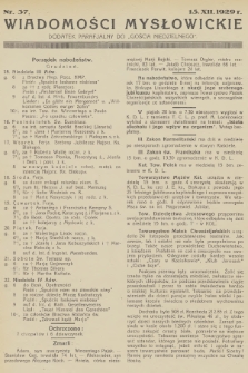 Wiadomości Mysłowickie : dodatek parafjalny do „Gościa Niedzielnego”. [R.1], 1929, nr 37
