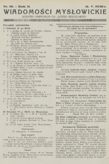 Wiadomości Mysłowickie : dodatek parafjalny do „Gościa Niedzielnego”. R.2, 1930, nr 19