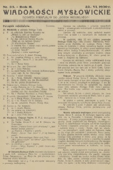 Wiadomości Mysłowickie : dodatek parafjalny do „Gościa Niedzielnego”. R.2, 1930, nr 25