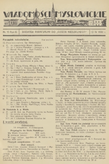 Wiadomości Mysłowickie : dodatek parafjalny do „Gościa Niedzielnego”. R.3, 1931, nr 15