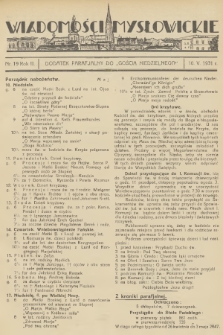 Wiadomości Mysłowickie : dodatek parafjalny do „Gościa Niedzielnego”. R.3, 1931, nr 19