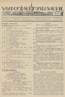 Wiadomości Mysłowickie : dodatek parafjalny do „Gościa Niedzielnego”. R.3, 1931, nr 33