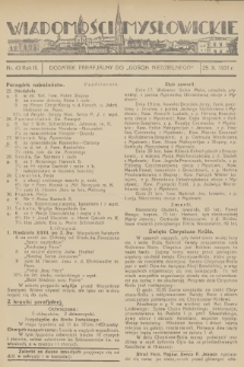 Wiadomości Mysłowickie : dodatek parafjalny do „Gościa Niedzielnego”. R.3, 1931, nr 43