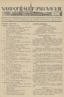 Wiadomości Mysłowickie : dodatek parafjalny do „Gościa Niedzielnego”. R.3, 1931, nr 45