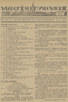 Wiadomości Mysłowickie : dodatek parafjalny do „Gościa Niedzielnego”. R.4, 1932, nr 2