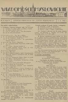Wiadomości Mysłowickie : dodatek parafjalny do „Gościa Niedzielnego”. R.4, 1932, nr 6