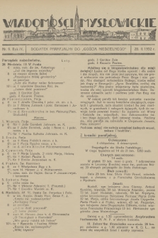 Wiadomości Mysłowickie : dodatek parafjalny do „Gościa Niedzielnego”. R.4, 1932, nr 9