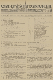 Wiadomości Mysłowickie : dodatek parafjalny do „Gościa Niedzielnego”. R.4, 1932, nr 12