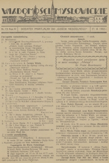 Wiadomości Mysłowickie : dodatek parafjalny do „Gościa Niedzielnego”. R.4, 1932, nr 13