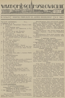 Wiadomości Mysłowickie : dodatek parafjalny do „Gościa Niedzielnego”. R.4, 1932, nr 19
