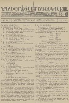 Wiadomości Mysłowickie : dodatek parafjalny do „Gościa Niedzielnego”. R.4, 1932, nr 23