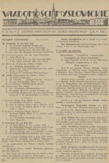 Wiadomości Mysłowickie : dodatek parafjalny do „Gościa Niedzielnego”. R.4, 1932, nr 26