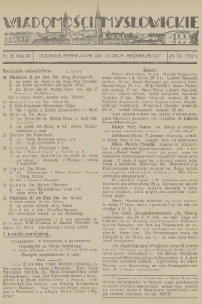 Wiadomości Mysłowickie : dodatek parafjalny do „Gościa Niedzielnego”. R.4, 1932, nr 30