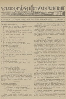 Wiadomości Mysłowickie : dodatek parafjalny do „Gościa Niedzielnego”. R.4, 1932, nr 32