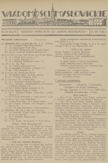 Wiadomości Mysłowickie : dodatek parafjalny do „Gościa Niedzielnego”. R.4, 1932, nr 34