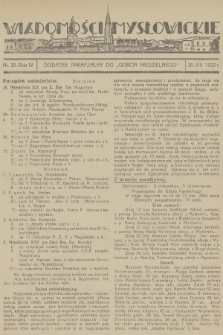 Wiadomości Mysłowickie : dodatek parafjalny do „Gościa Niedzielnego”. R.4, 1932, nr 35