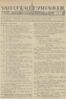 Wiadomości Mysłowickie : dodatek parafjalny do „Gościa Niedzielnego”. R.4, 1932, nr 38