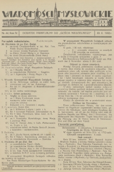 Wiadomości Mysłowickie : dodatek parafjalny do „Gościa Niedzielnego”. R.4, 1932, nr 44