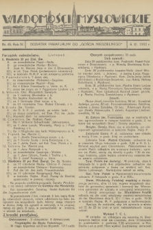 Wiadomości Mysłowickie : dodatek parafjalny do „Gościa Niedzielnego”. R.4, 1932, nr 45