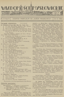 Wiadomości Mysłowickie : dodatek parafjalny do „Gościa Niedzielnego”. R.4, 1932, nr 47