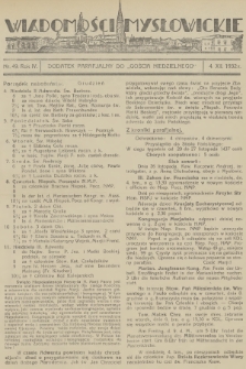 Wiadomości Mysłowickie : dodatek parafjalny do „Gościa Niedzielnego”. R.4, 1932, nr 49