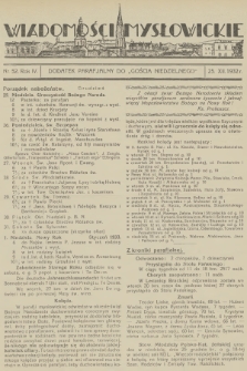 Wiadomości Mysłowickie : dodatek parafjalny do „Gościa Niedzielnego”. R.4, 1932, nr 52