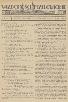 Wiadomości Mysłowickie : dodatek parafjalny do „Gościa Niedzielnego”. R.5, 1933, nr 4