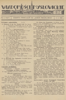 Wiadomości Mysłowickie : dodatek parafjalny do „Gościa Niedzielnego”. R.5, 1933, nr 6