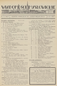 Wiadomości Mysłowickie : dodatek parafjalny do „Gościa Niedzielnego”. R.5, 1933, nr 15