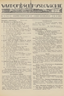 Wiadomości Mysłowickie : dodatek parafjalny do „Gościa Niedzielnego”. R.5, 1933, nr 18