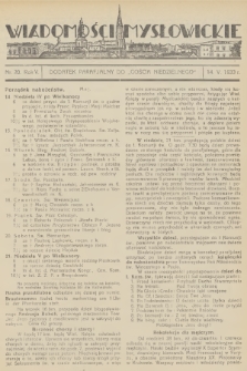 Wiadomości Mysłowickie : dodatek parafjalny do „Gościa Niedzielnego”. R.5, 1933, nr 20