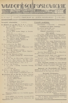 Wiadomości Mysłowickie : dodatek parafjalny do „Gościa Niedzielnego”. R.5, 1933, nr 29