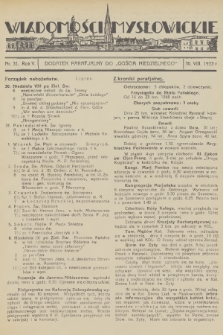 Wiadomości Mysłowickie : dodatek parafjalny do „Gościa Niedzielnego”. R.5, 1933, nr 31