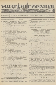 Wiadomości Mysłowickie : dodatek parafjalny do „Gościa Niedzielnego”. R.5, 1933, nr 33